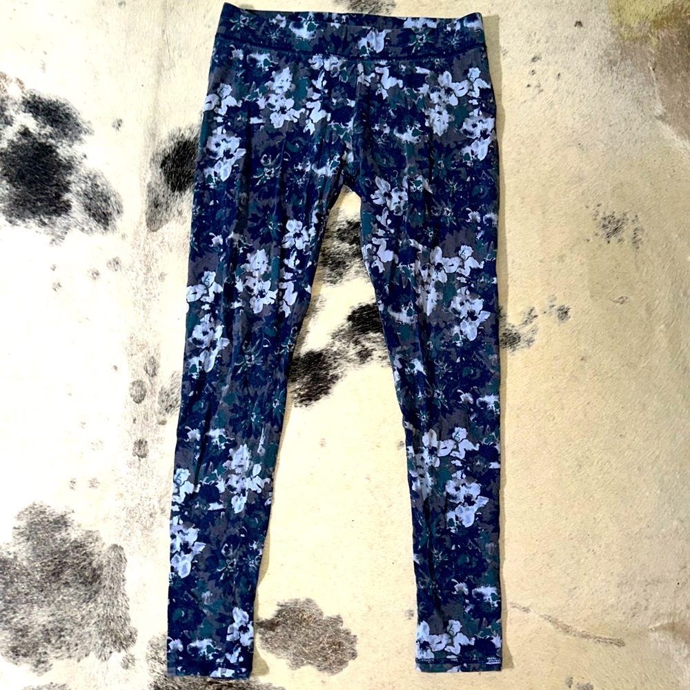 Navy Blue Floral Women’s Leggings